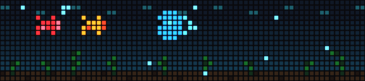 Pixel Aquarium on the BUSY Bar display
